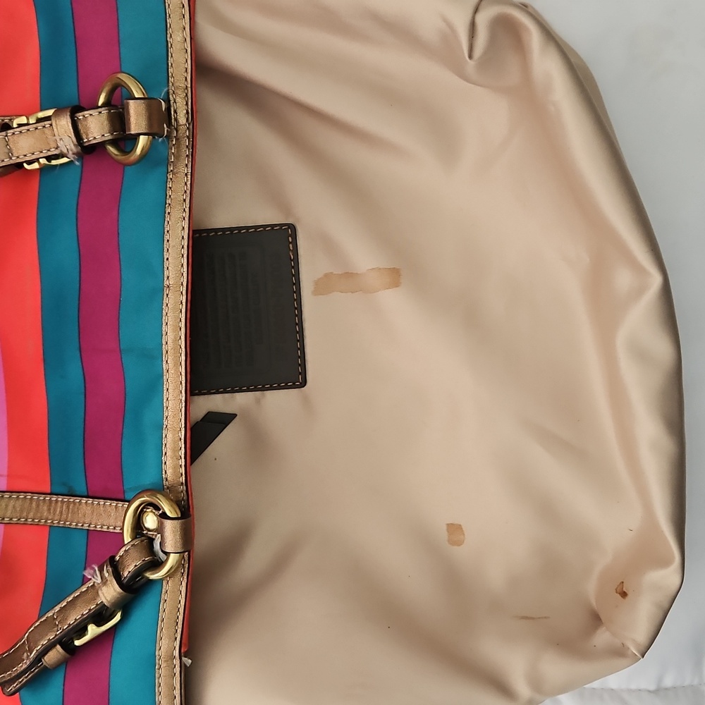Coach Multistriped Legacy Tote - Picture 4 of 12